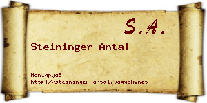 Steininger Antal névjegykártya